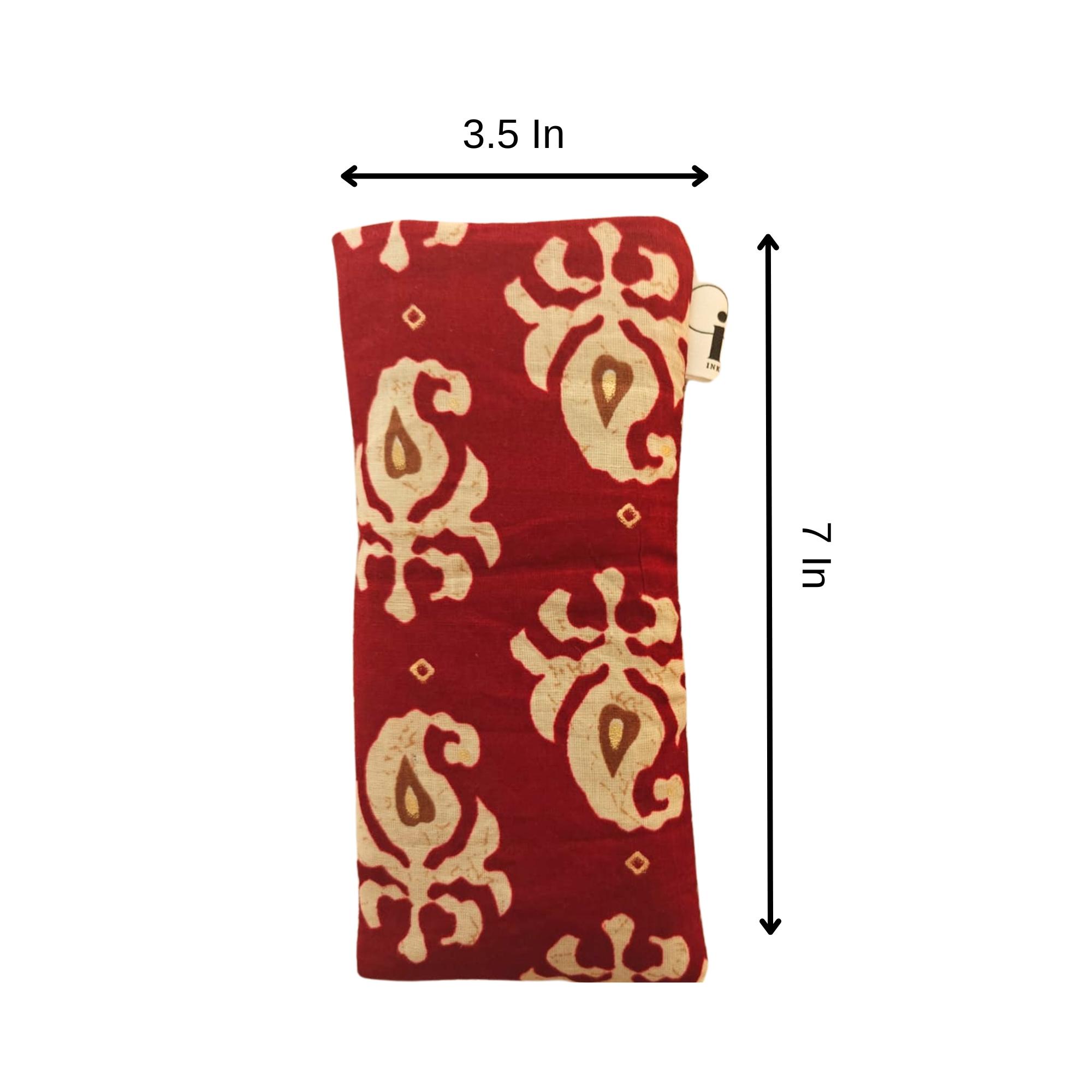 Handcrafted Soft pure cotton fabric Protective Sunglasses Case/Pouch for Women & Men | Anti-scratch Eyeglass Case Pouches |Glares Case Soft Cover sunglass pouch,Spectacles Pouch, Sunglasses Cover for Goggles Women | Fancy Cute Eyeglasses/Sunglasses Case for Women/Girls (Maroon Printed) - Image 3