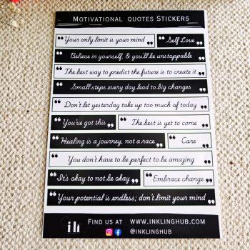 Motivational Quotes Sticker Sheet | Matte Lamination | Peel and Paste | Stickers For Laptop,Journal,Planner Bike,Scrapbook,diary | Waterproof | Self Adhesive | Residue Free