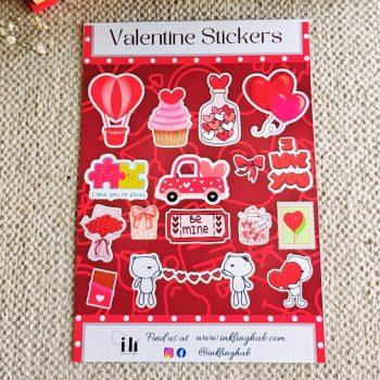 Valentines day, Love Sticker Sheet | Matte Lamination | Peel and Paste | Stickers For Laptop,Journal,Planner Bike,Scrapbook,diary | Waterproof | Self Adhesive | Residue Free
