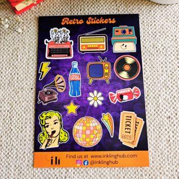Retro Sticker Sheet | Matte Lamination | Peel and Paste | Stickers For Laptop,Journal,Planner Bike,Scrapbook,diary | Waterproof | Self Adhesive | Residue Free
