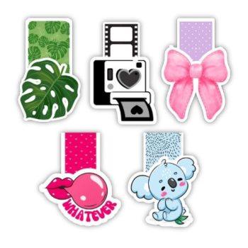 Set Of 5 Aesthetic Magnetic Bookmarks
