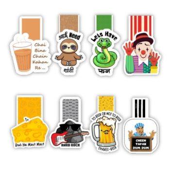 Set Of 8 Funny Quotes Magnetic Bookmarks