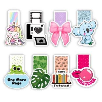 Set Of  8 Pastel Aesthetic Magnetic Bookmark