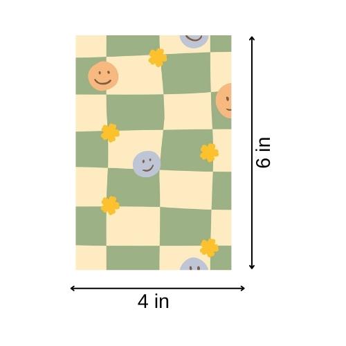 Green Beige checked Greeting card,Note card (4 x 6 Inches) | Vibrant colors, Aesthetic Cards - Image 2