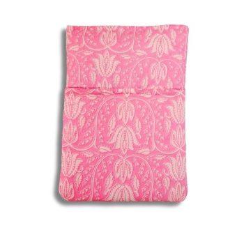 Handcrafted Baby Pink Floral Printed  Book,Tablet,Ipad Sleeves | 100% Cotton Fabric , Multicolor | padded inner lining | Washable Foaming Sheet | Padded Book Sleeves/Book Covers/Book Protector - 8 Inch x 10 Inch