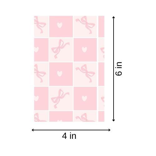 Checked Pink Bow Greeting card,Note card (4 x 6 Inches) | Vibrant colors, Aesthetic Cards - Image 2
