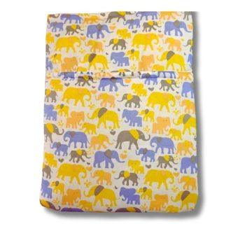Handcrafted Elephant Printed  Book,Tablet,Ipad Sleeves | 100% Cotton Fabric , Multicolor | padded inner lining | Washable Foaming Sheet | Padded Book Sleeves/Book Covers/Book Protector - 8 Inch x 10 Inch