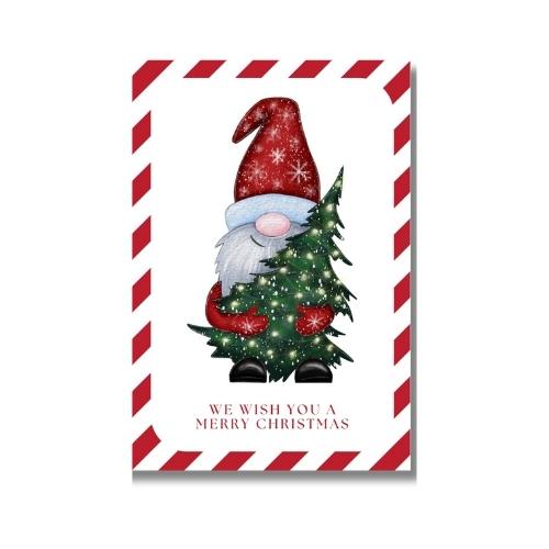 Santa with christmas tree Greeting card,Note card (4 x 6 Inches) | Vibrant colors, Aesthetic Cards