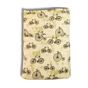 Handcrafted Cycle Printed Book,Tablet,Ipad Sleeves | 100% Cotton Fabric , Multicolor | padded inner lining | Washable Foaming Sheet | Padded Book Sleeves/Book Covers/Book Protector - 8 Inch x 10 Inch