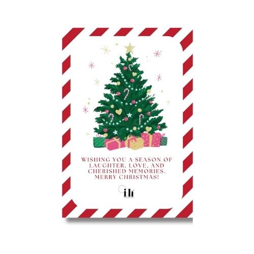 Santa with christmas tree Greeting card,Note card (4 x 6 Inches) | Vibrant colors, Aesthetic Cards - Image 2