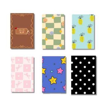 Set of 6  Patterns Blank Greeting card,Note card (4 x 6 Inches) | Vibrant colors, Aesthetic Cards | Perfect for birthdays, holidays,Valentines Day,kids Greeting cards