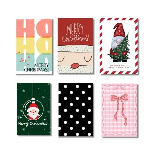 Set of 6 Christmas,Pattern Blank Greeting card,Note card (4 x 6 Inches) | Vibrant colors, Aesthetic Cards | Perfect for birthdays, Valentines Day,kids Greeting cards