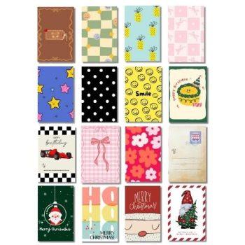 Set of 16  Blank Greeting card,Note card (4 x 6 Inches) | Vibrant colors, Aesthetic Cards | Perfect for birthdays,Valentines Day,kids Greeting cards