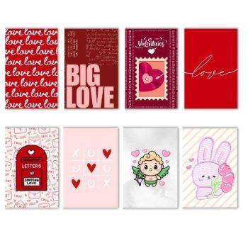 Set of 8  Blank Greeting card,Note card (4 x 6 Inches) Greeting cards for Valentine day, lover,Wife,husband,fiance,girlfriend,boyfriend| Perfect for Couple,loved once | Vibrant colors, Aesthetic Cards | 100 GSM | Glossy Lamination | Waterproof