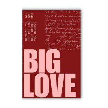 Big love Pink,Maroon Greeting card,Note card (4 x 6 Inches) | for Valentine day, lover,Wife,husband,fiance,girlfriend,boyfriend| Perfect for Couple,loved once | Vibrant colors, Aesthetic Cards | 100 GSM | Glossy Lamination | Waterproof
