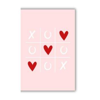 Tic Tac Toe Love Greeting card,Note card (4 x 6 Inches) | for Valentine day, lover,Wife,husband,fiance,girlfriend,boyfriend| Perfect for Couple,loved once | Vibrant colors, Aesthetic Cards | 100 GSM | Glossy Lamination | Waterproof