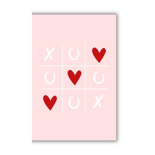 Tic Tac Toe Love Greeting card,Note card (4 x 6 Inches) | for Valentine day, lover,Wife,husband,fiance,girlfriend,boyfriend| Perfect for Couple,loved once | Vibrant colors, Aesthetic Cards | 100 GSM | Glossy Lamination | Waterproof