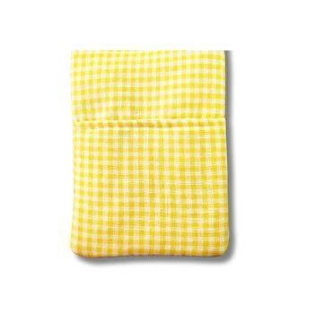 Handcrafted  Yellow Checkered Gingham Fabric   Book,Tablet,Ipad Sleeves | 100% Cotton Fabric , Multicolor | padded inner lining | Washable Foaming Sheet | Padded Book Sleeves/Book Covers/Book Protector - 8 Inch x 10 Inch