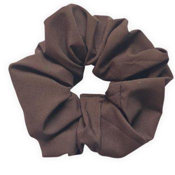 Coffee Brown Soft Polyester Fabric XXL Scrunchies, Anti-Hair-Breakage, Hair Ties, Scrunchies For Girls, Women