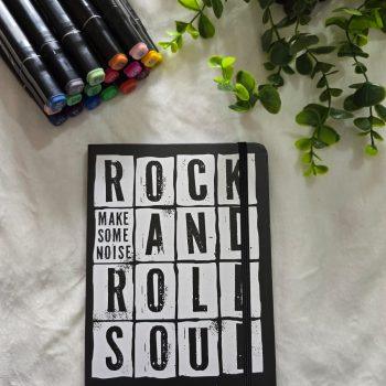 A5 Ruled Notebook with Premium 100 GSM, A5 Paper Sized,80 Pages Journal Diary Ideal for journaling, planning, and daily notes,perfect for school, office, or personal use,minimal design for everyday productivity (Rock n Roll)