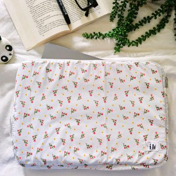 Handcrafted Laptop Bag/Laptop Sleeve Case/Laptop Pouch – Slim & Lightweight Waterproof Cover,Compact Zipper Case, Washable Printed Cotton Fabric, Foam Cushioned with Protective Liner,  Slim & Lightweight Cover for All Laptops & MacBooks (Dimensions 16 x 11 Inches)(Floral)
