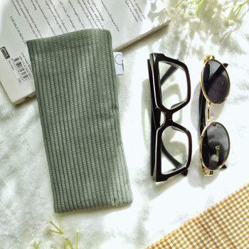 Handcrafted Soft Rifle Green Corduory fabric Protective Sunglasses Case/Pouch for Women & Men | Anti-scratch Eyeglass Case Pouches |Glares Case Soft Cover sunglass pouch,Spectacles Pouch, Sunglasses Cover for Goggles Women | Fancy Cute Eyeglasses/Sunglasses Case for Women/Girls (Rifle Green)
