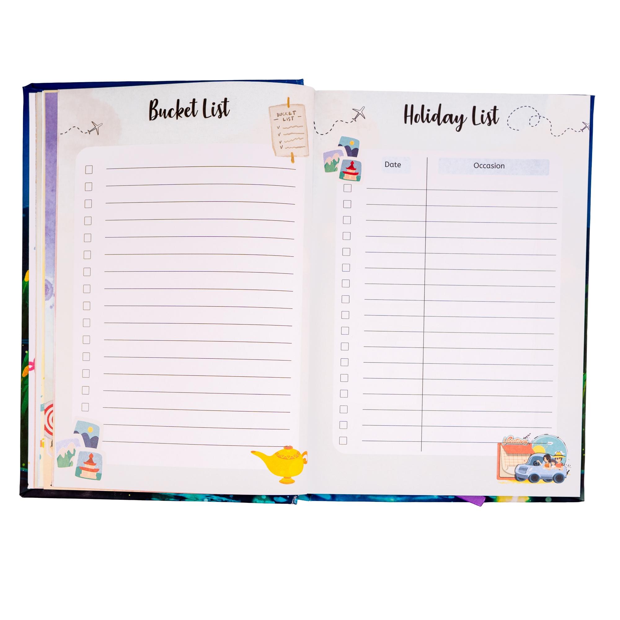 Bloom within thoughts - Undated Planner Combo| 320 pages Matte laminatation Undated Planner|100 GSM| 500+ Aesthetic non tearable Sticker book|FREE BOOKMARK | FREE PANDA MINI NOTEPAD |Weekly Ajenda,Monthly view,Sleep tracker,Habbit tracker,Medication Tracker,Budget planning | 15cm x 23cm - Image 5