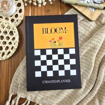 Bloom within thoughts - Undated Planner Combo| 320 pages Matte laminatation Undated Planner|100 GSM| 500+ Aesthetic non tearable Sticker book|FREE BOOKMARK | FREE PANDA MINI NOTEPAD |Weekly Ajenda,Monthly view,Sleep tracker,Habbit tracker,Medication Tracker,Budget planning | 15cm x 23cm
