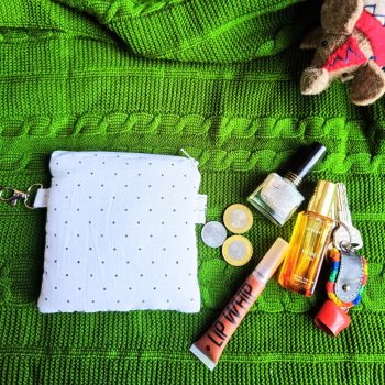 Compact Coin Pouch/Zipper Pouch for Women | Stylish Mini Organizer Pouch| Travel-Friendly Purse |Multi-Purpose Coin Purse| Travel Essentials|Organizer for Cards, Keys & Accessories (black white polka)