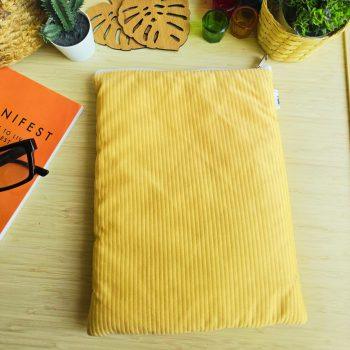 Handcrafted  Golden Yellow Coudroy Fabric Book,Tablet,Ipad Sleeves |  Multicolor | padded inner lining | Washable Foaming Sheet | Padded Multipurpose Pouch/bag/tablet,ipad cover/Book Covers/Book Protector| Zip closure - 9 Inch x 11 Inch