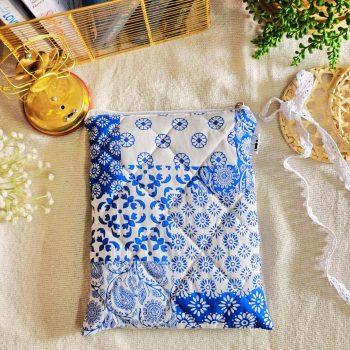Handcrafted Quilted Blue Mandala Patchwork theme Printed 100% Cotton Fabric Book,Tablet,Ipad Sleeves | 100% Cotton Fabric , Multicolor | padded inner lining | Washable Foaming Sheet | Padded Book Sleeves/Book Covers/Book Protector - 8 Inch x 10 Inch